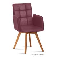 ARMLEHNSTUHL (8er-Set) Dione 52x91x60 Eiche geölt/Marsala - Eichefarben/Brombeere, Kunststoff (60/91/52cm) - 58aufmkessel