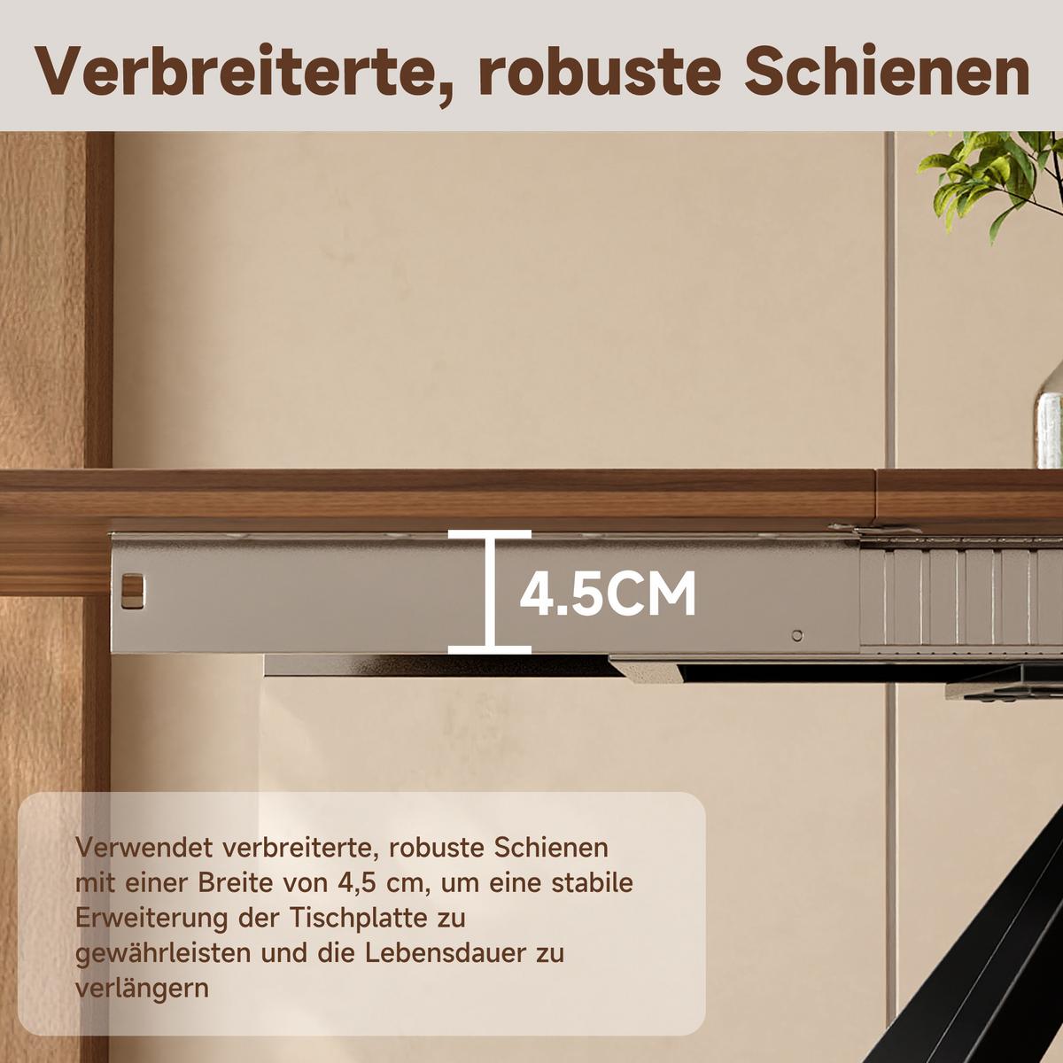 ESSTISCH AUSZIEHBARER 160-240 cm Walnuss & Metall – Moderner Esszimmertisch für 6-10 Personen mit Schwerlast-Auszug - Walnussfarben, Holzwerkstoff (90/240/74cm) - Urban Meuble