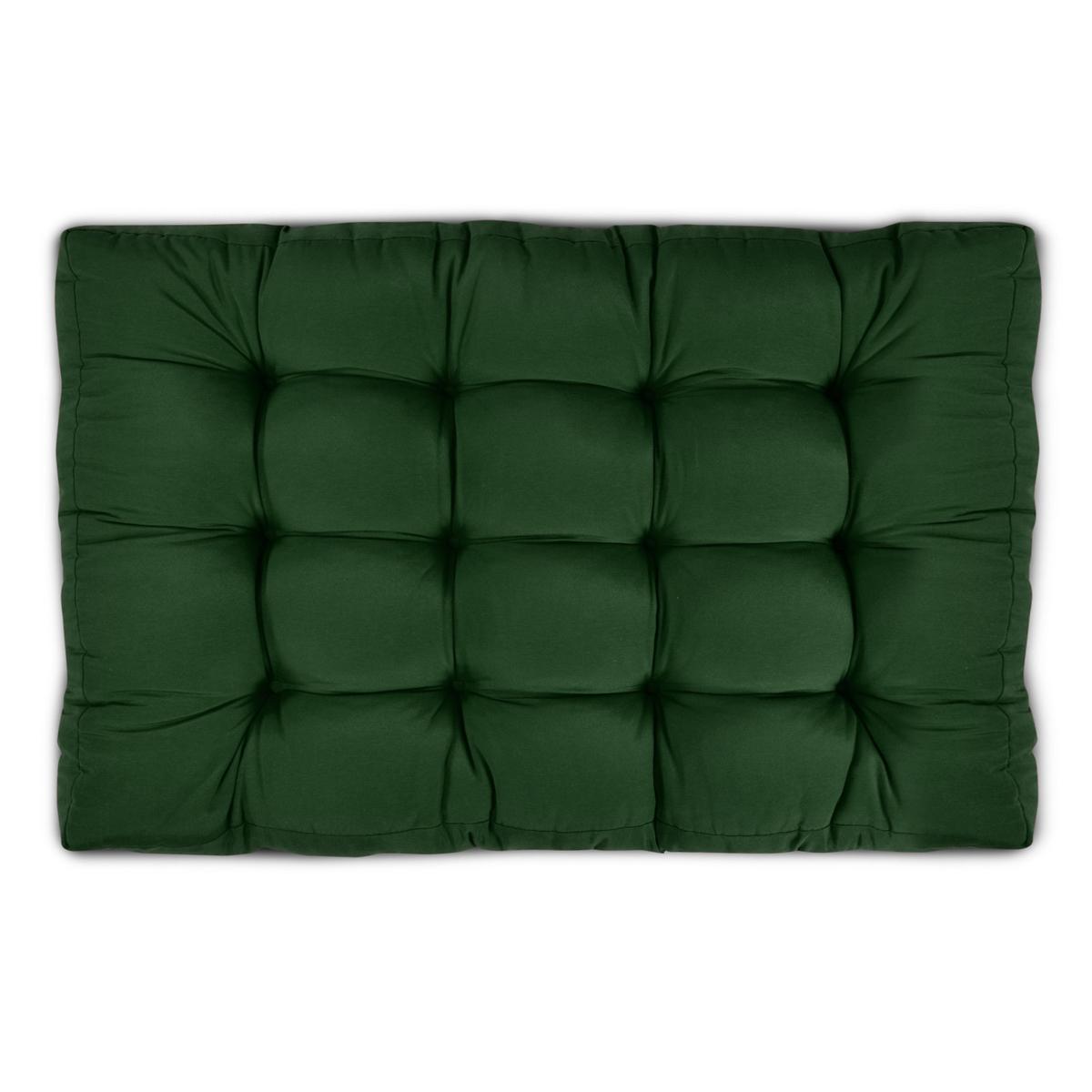 PALETTENKISSEN Eco Style Sitz 120/80/15 cm Dunkelgrün - Dunkelgrün, Textil (80/15/120cm) - Beautissu 