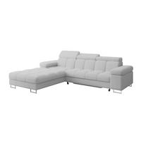 ECKSOFA mit Schlaffunktion Ottomane Links 271x203x79 Hellgrau Bouclé - Edelstahlfarben, Holzwerkstoff/Textil (271/203cm) - ALTDECOR