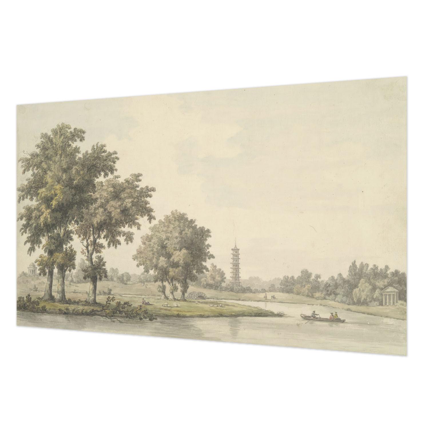 FOTOTAPETE 416x254 cm - Ein ruhiger Park - Grau, Textil (416/254cm) - Wallfluent