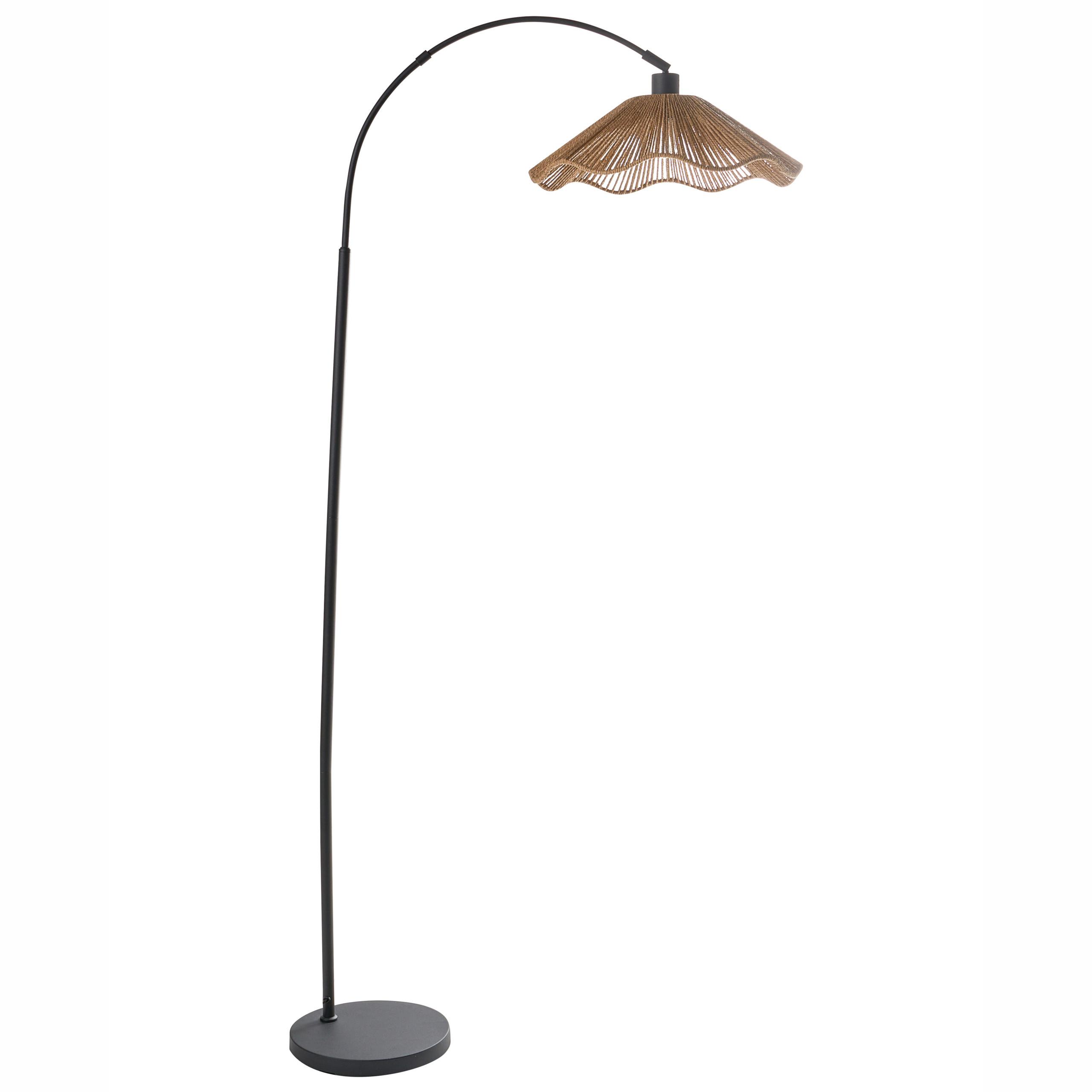 STEHLAMPE Naturfarben Migori - Schwarz/Naturfarben, Papier (40/70/160cm) - Beliani