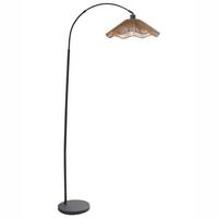 STEHLAMPE Naturfarben Migori - Schwarz/Naturfarben, Papier (40/70/160cm) - Beliani