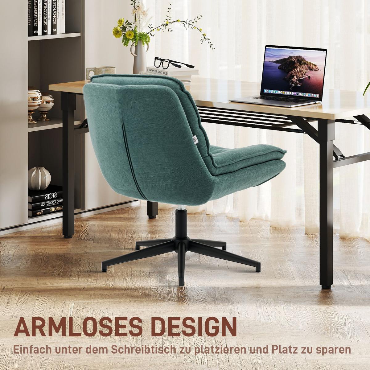 BÜROSTUHL Polyester Schaumstoff Dunkelgrün - Dunkelgrün, Kunststoff (65.5/80/76cm) - HOMCOM