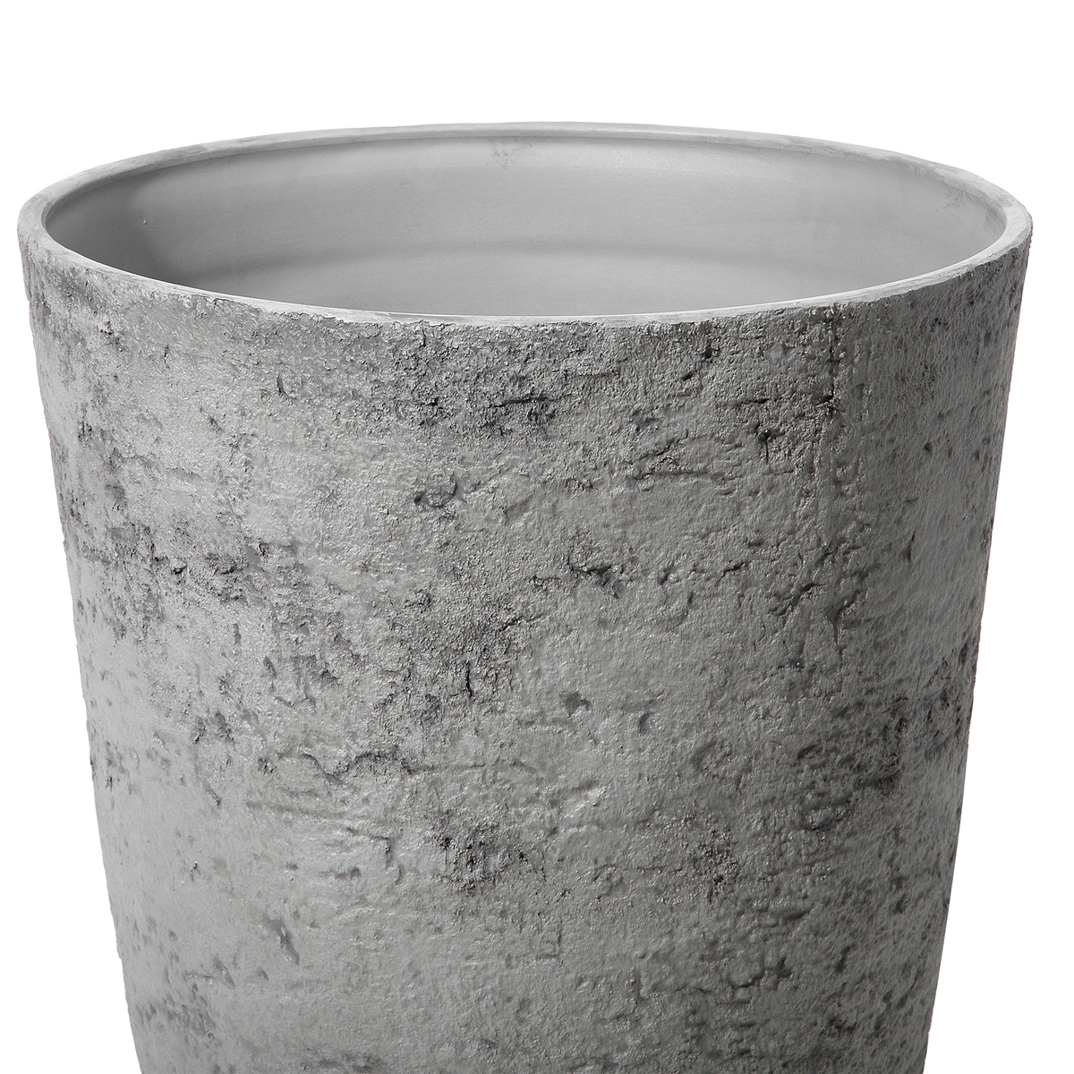 BLUMENTOPF 2er-Set grau rund 35/35/50 cm Camia - Grau, Stein (50cm) - Beliani