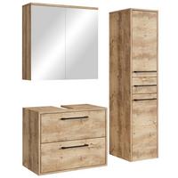 BADMÖBEL-SET Florence 3 Teile Kastanien Eiche - 60 x 35 x 51 cm - Eichefarben, Holz (60/51/35cm) - Badplaats