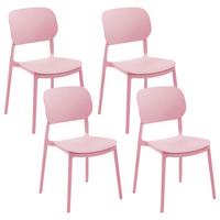GARTENSTUHL 4er-Set Rosa Tupiza - Pink, Kunststoff (47/82/48cm) - Beliani