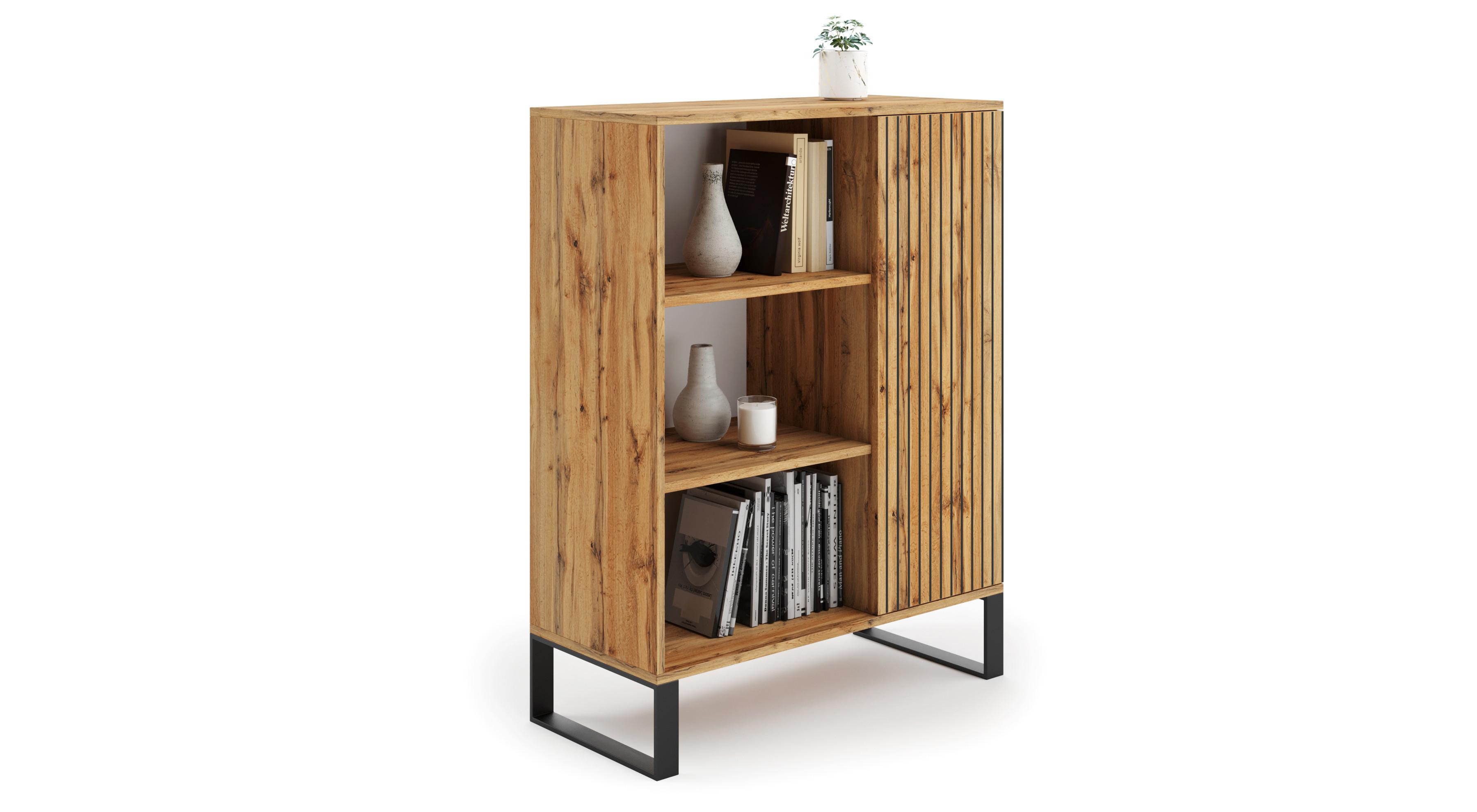BÜCHERREGAL Fondi - Eiche Bianco, Holzwerkstoff (90/116/40cm) - RAUMHIRSCH FURNITURE