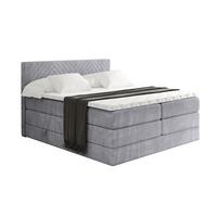 BOXSPRINGBETT mit Matratze H3|H4 und Lattenrost - VEXA KING-180x200 - Grau Monolith - Grau, Holzwerkstoff (180/200cm) - ALTDECOR