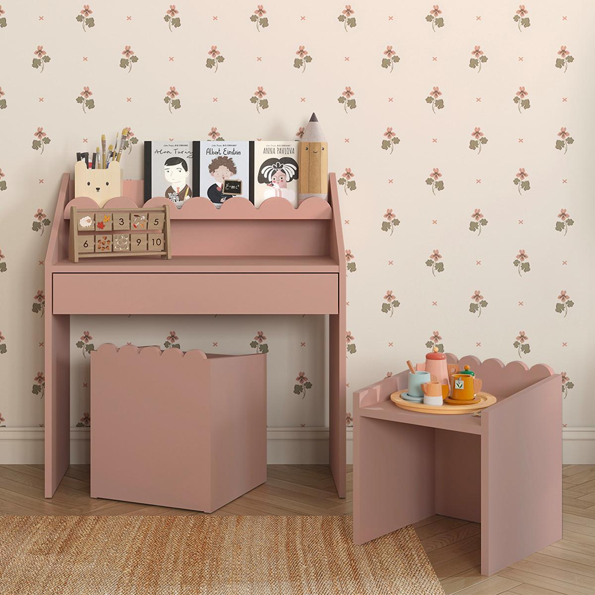 SCHREIBTISCH Book Nook Rose - Pink, Holzwerkstoff (71/76/33cm) - Petits-meubles