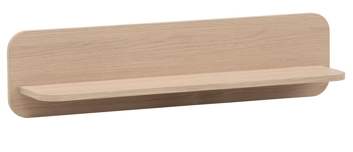 WANDBOARD Eiche natur 90 cm, Wandregal skandinavisch - Eichefarben, Holzwerkstoff/Metall (90/22/19cm) - Furn.Design
