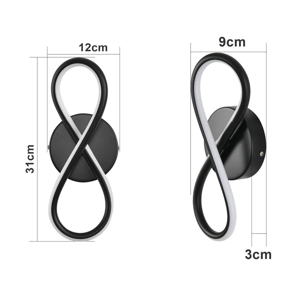 LED WANDLEUCHTE Massie - Schwarz, Metall (31/9/12cm) - Nettlife