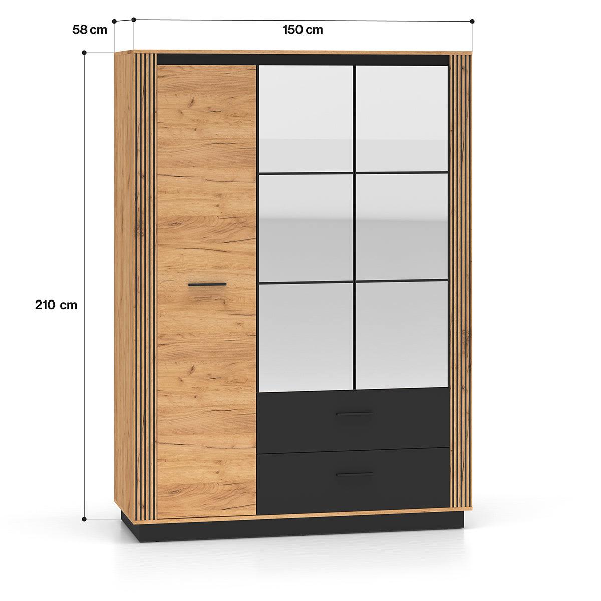 KLEIDERSCHRANK 3 Türen Solal Holz - Braun, Holzwerkstoff (150/210/58cm) - Petits-meubles