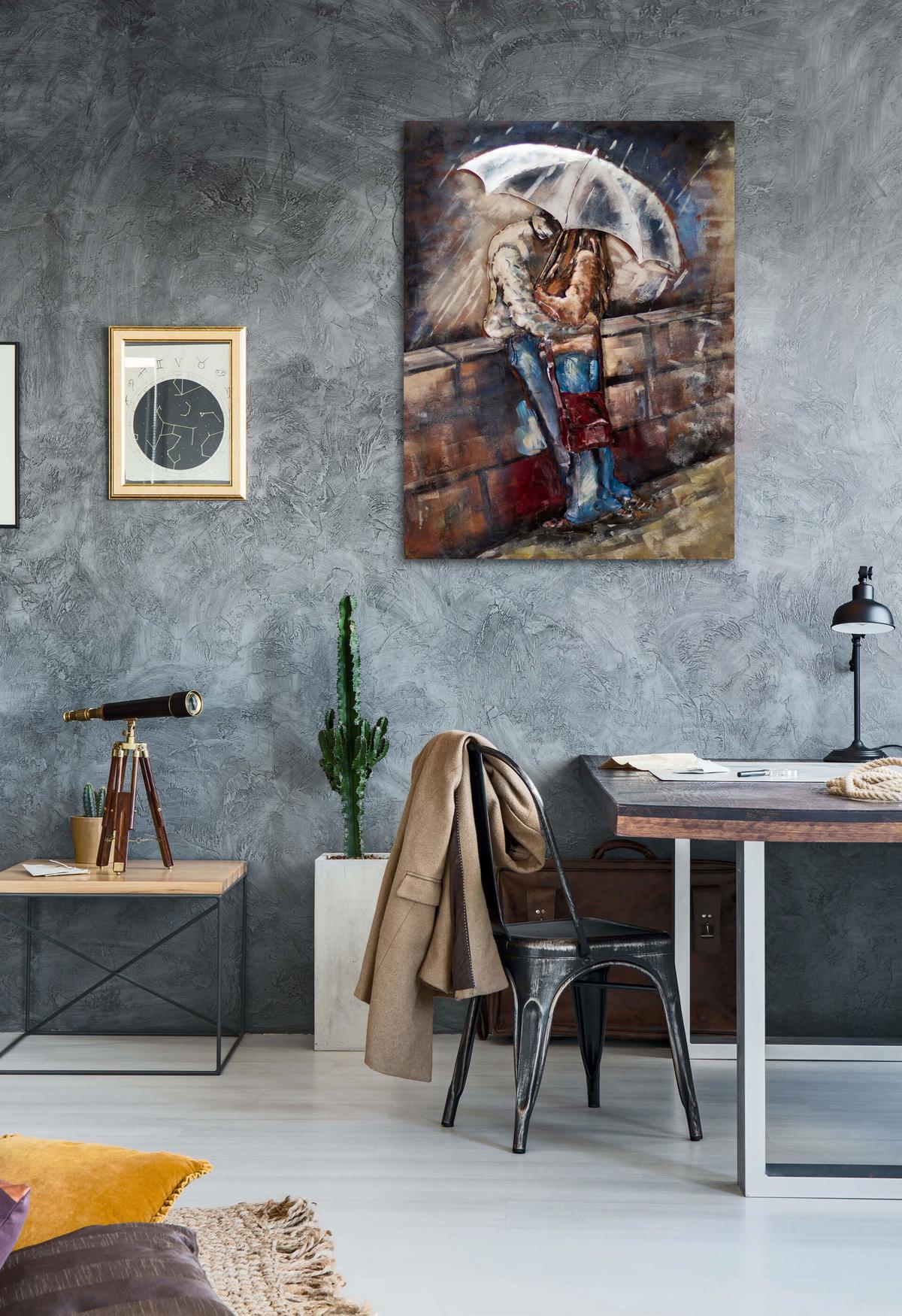 METALLBILD Blau 70/100 cm - Blau/Braun, Metall (5.9/100cm) - KUNSTLOFT