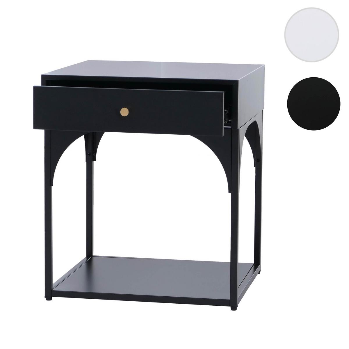 NACHTTISCH rechteckig Schwarz - Schwarz, Metall (43/50/41cm) - MCW