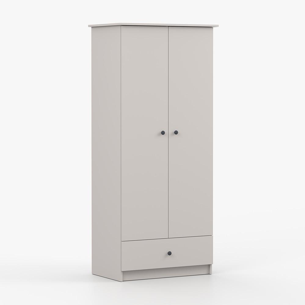 DREHTÜRENSCHRANK 85,5/193/53 cm 2-türig Olaf II Kaschmir + anthrazit Griffe - Kaschmir/Anthrazit, Holzwerkstoff/Metall (85.5/193/53cm) - imoebel24