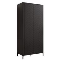 DREHTÜRENSCHRANK LORIEN 2-türig 90/40/197 cm Schwarz - Schwarz, Holzwerkstoff/Metall (90/197/40.6cm) - Idohome