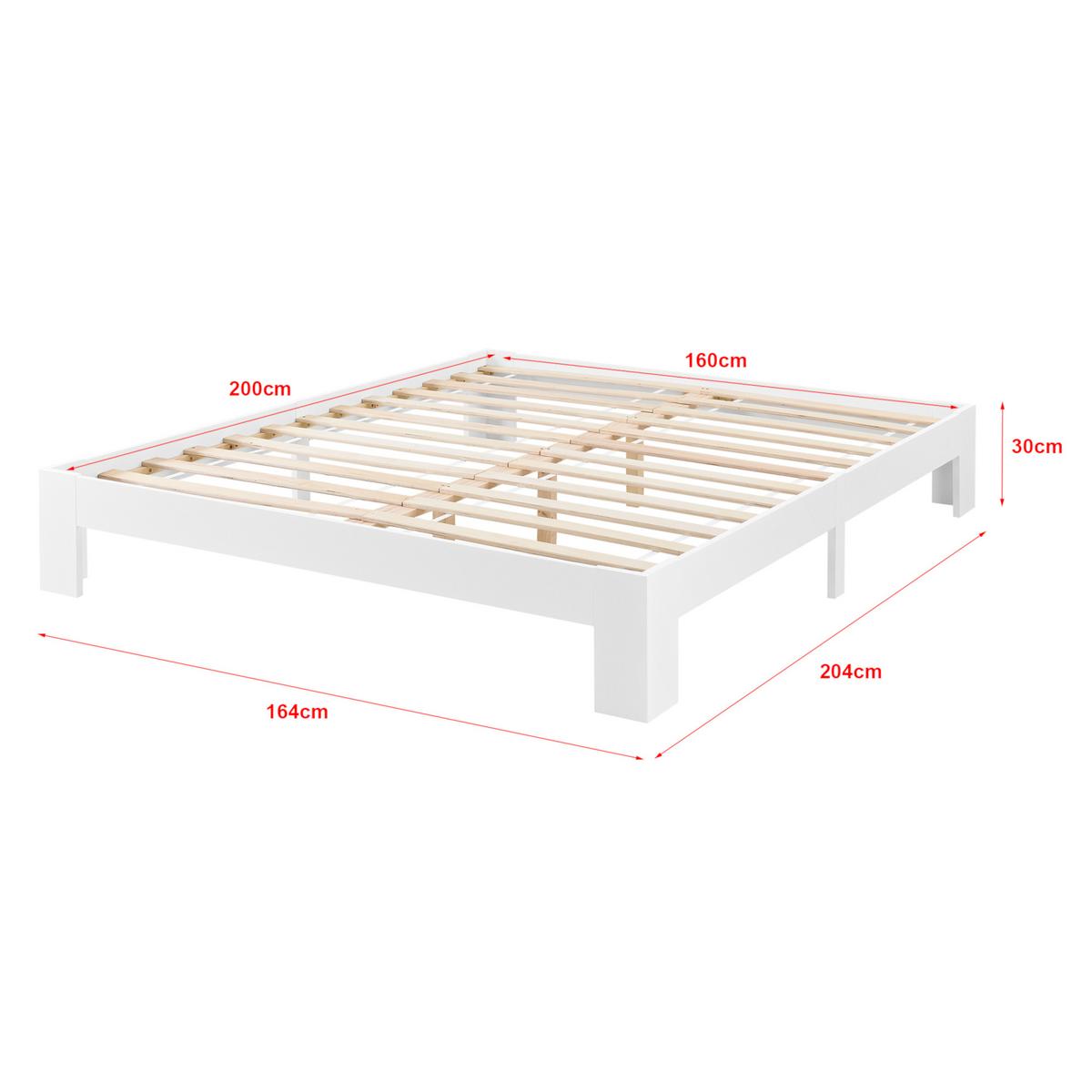 HOLZBETT Raisio - Weiß, Holz (160/200cm) - [en.casa]