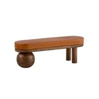 SITZBANK MAKARSKA, Ziegenleder, Braun, 140 x 40 x 47 cm - Braun/Honig, Mangoholz/Holz (140/47/40cm) - KADIMA DESIGN