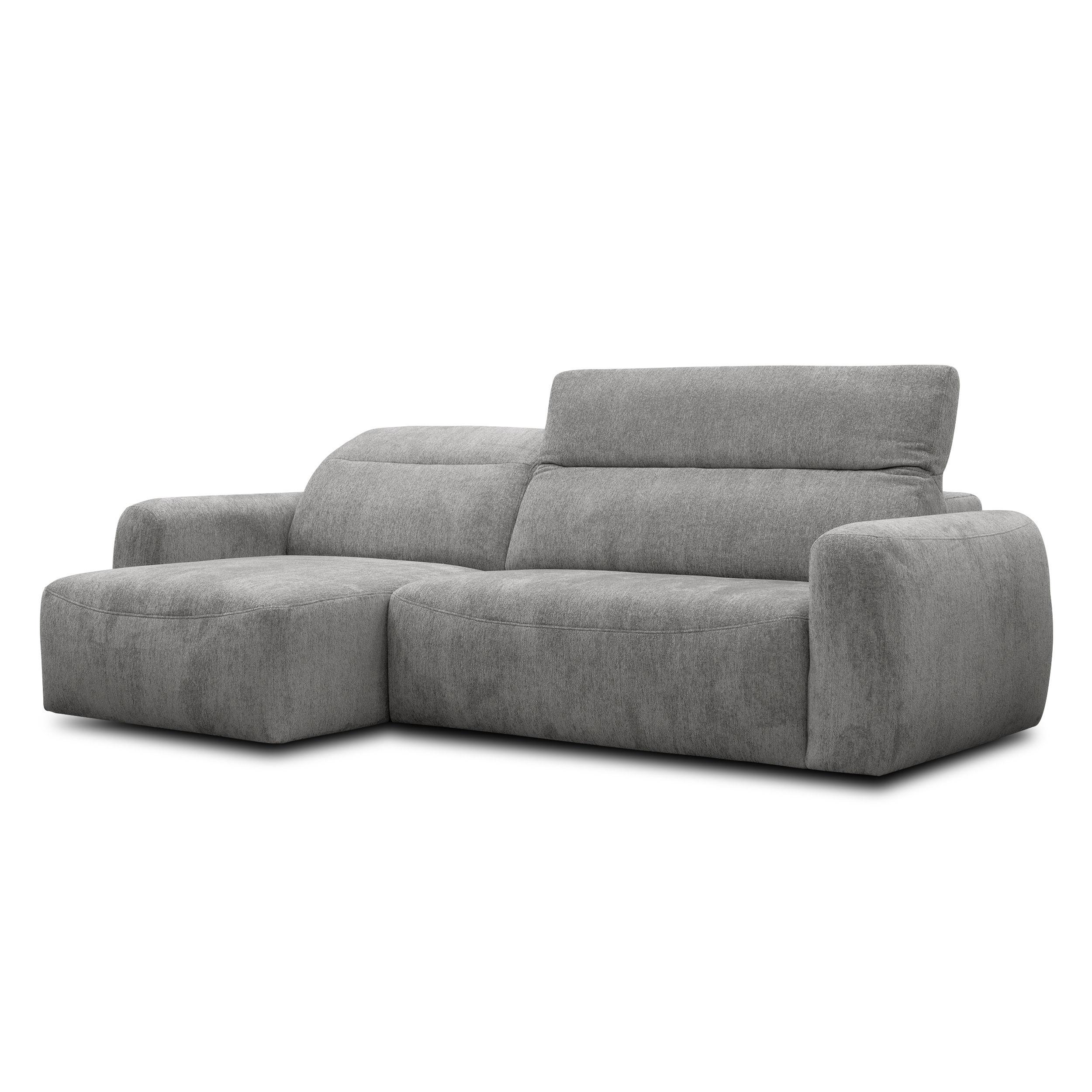 ECKSOFA NERO 4-Sitzer, platingrau - Schwarz/Grau, Holz/Textil (272/81/159cm) - Wozimo