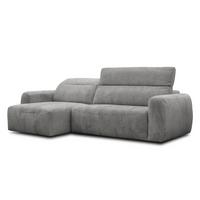 ECKSOFA NERO 4-Sitzer, platingrau - Schwarz/Grau, Holz/Textil (272/81/159cm) - Wozimo