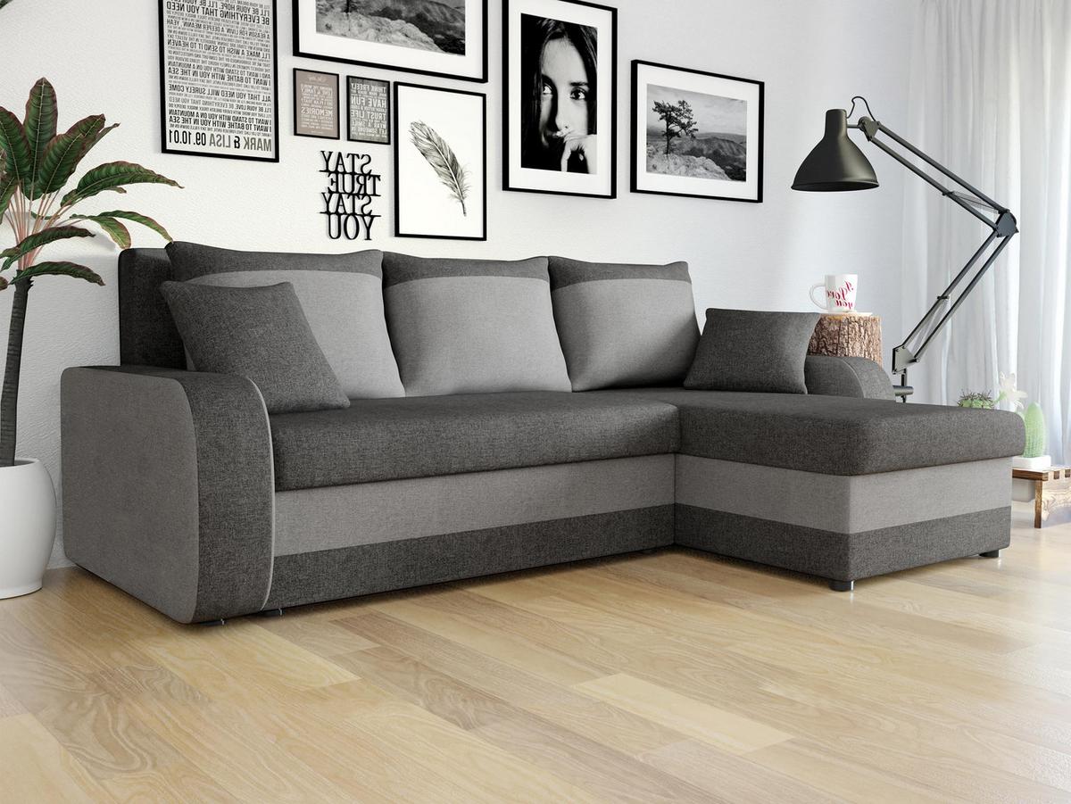 ECKSOFA Kris Lux - Graphitfarben/Schwarz, Holz/Kunststoff (238/147cm) - MIRJAN24