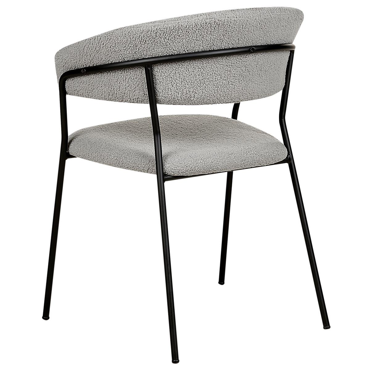 ESSZIMMERSTUHL 2er-Set Bouclé grau Mariposa - Schwarz/Grau, Textil (55/78/55cm) - Beliani
