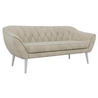 3-SITZER-SOFA PIRS - Beige Velvet - Weiße Beine - Beige/Weiß, Holzwerkstoff/Textil (180/75/74cm) - MKS