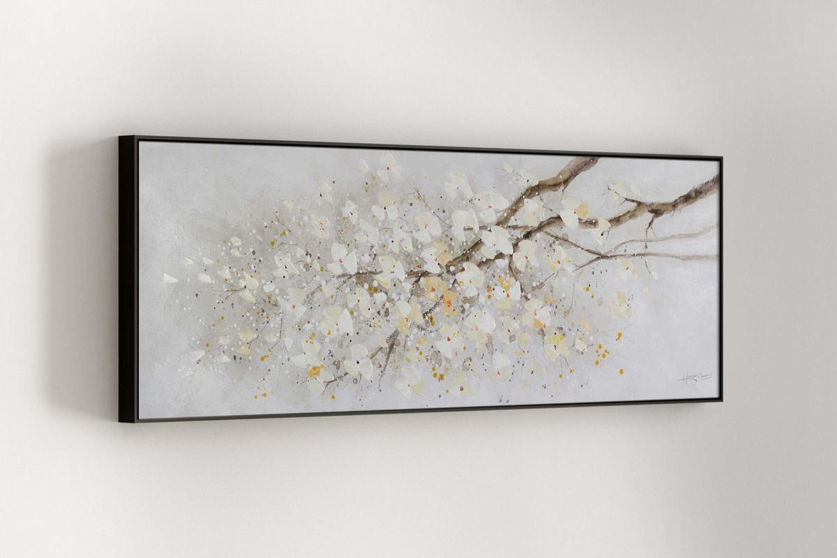 ÖLGEMÄLDE 150/50 cm - Weiß, Holz/Textil (150/50cm) - KUNSTLOFT