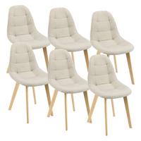 ESSZIMMERSTUHL Kopparberg 6er-Set - Beige, Textil (53/86/47cm) - [en.casa]