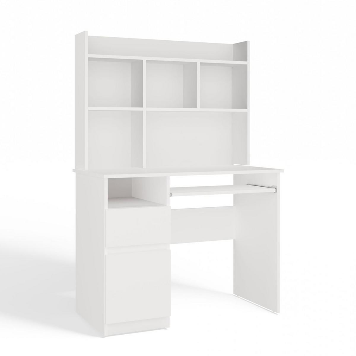 SCHREIBTISCH Weiß 98/145/51 - Weiß, Holzwerkstoff (90/50/145cm) - RAUMHIRSCH FURNITURE