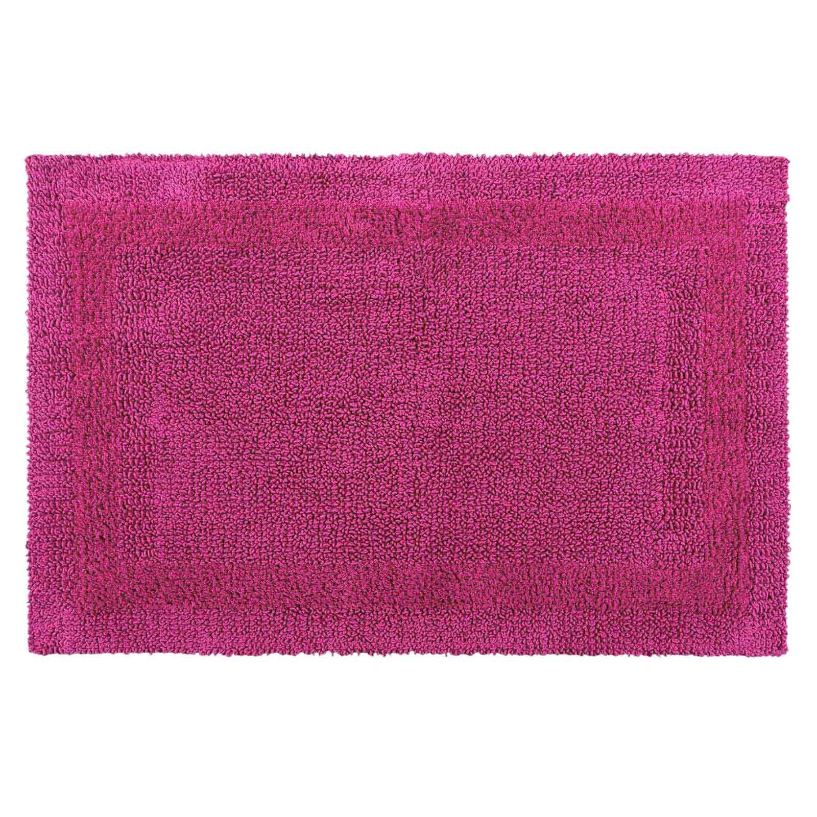 BADEMATTE 70/120 cm, 100% Baumwolle, wendbar - Magenta, Textil (70/120cm) - Homescapes