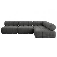 ECKSOFA modulares Sofa Samaro-L2 - 285x190x70 cm Dunkelgrau Velours - Dunkelgrau, Holzwerkstoff/Textil (285/190cm) - ALTDECOR
