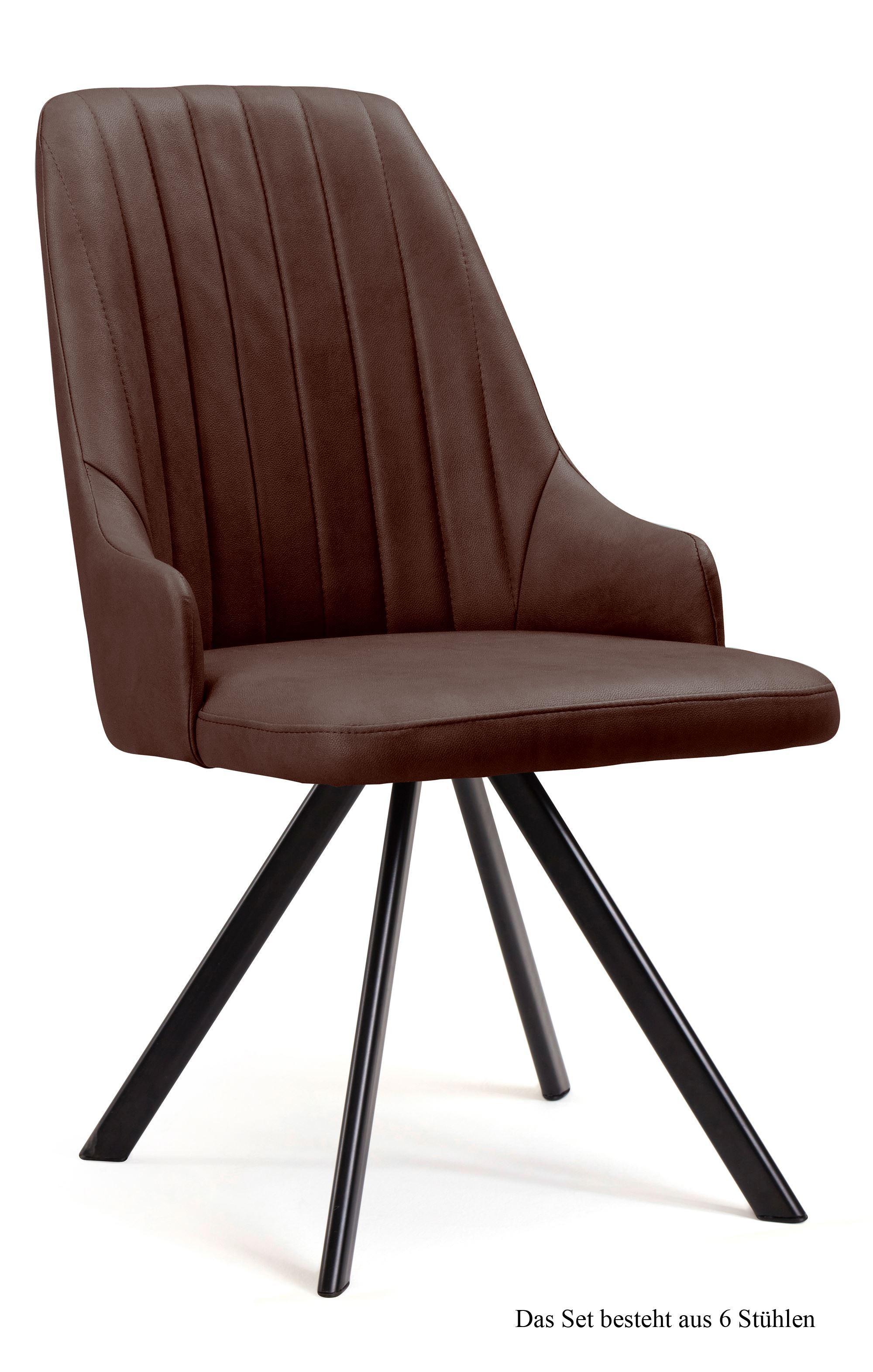 ESSZIMMERSTUHL (6er-Set) Deina 52x91x60 Schwarz/Braun - Schwarz/Braun, Kunststoff (60/91/52cm) - 58aufmkessel
