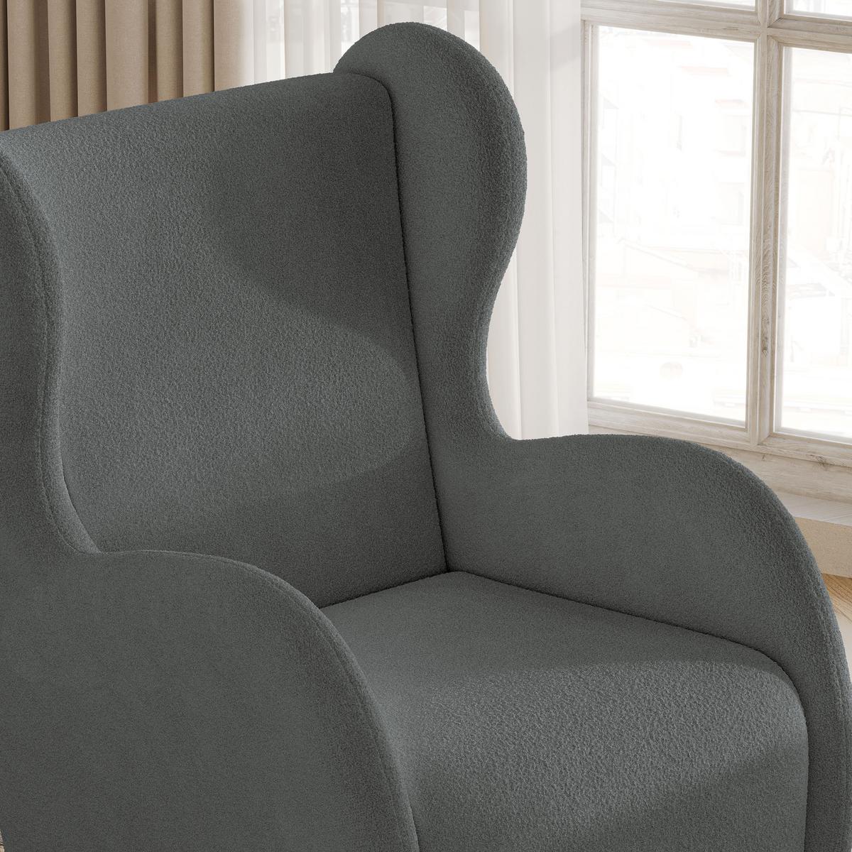SESSEL MASTI Polstersessel Loungesessel ergonomisch, Grau - Grau, Holzwerkstoff/Kunststoff (74/100/86cm) - MASSENO
