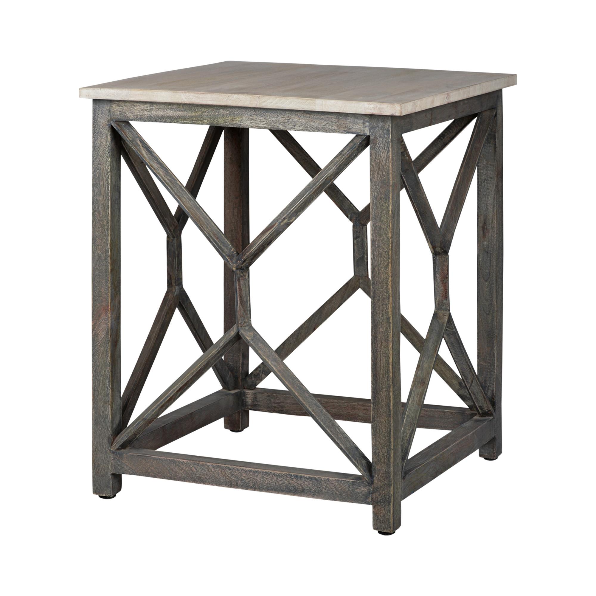 BEISTELLTISCH Florence 45x45x55 cm quadratisch Grau aus Mangoholz - Grau, Holz (55/45/55cm) - WOMO-DESIGN