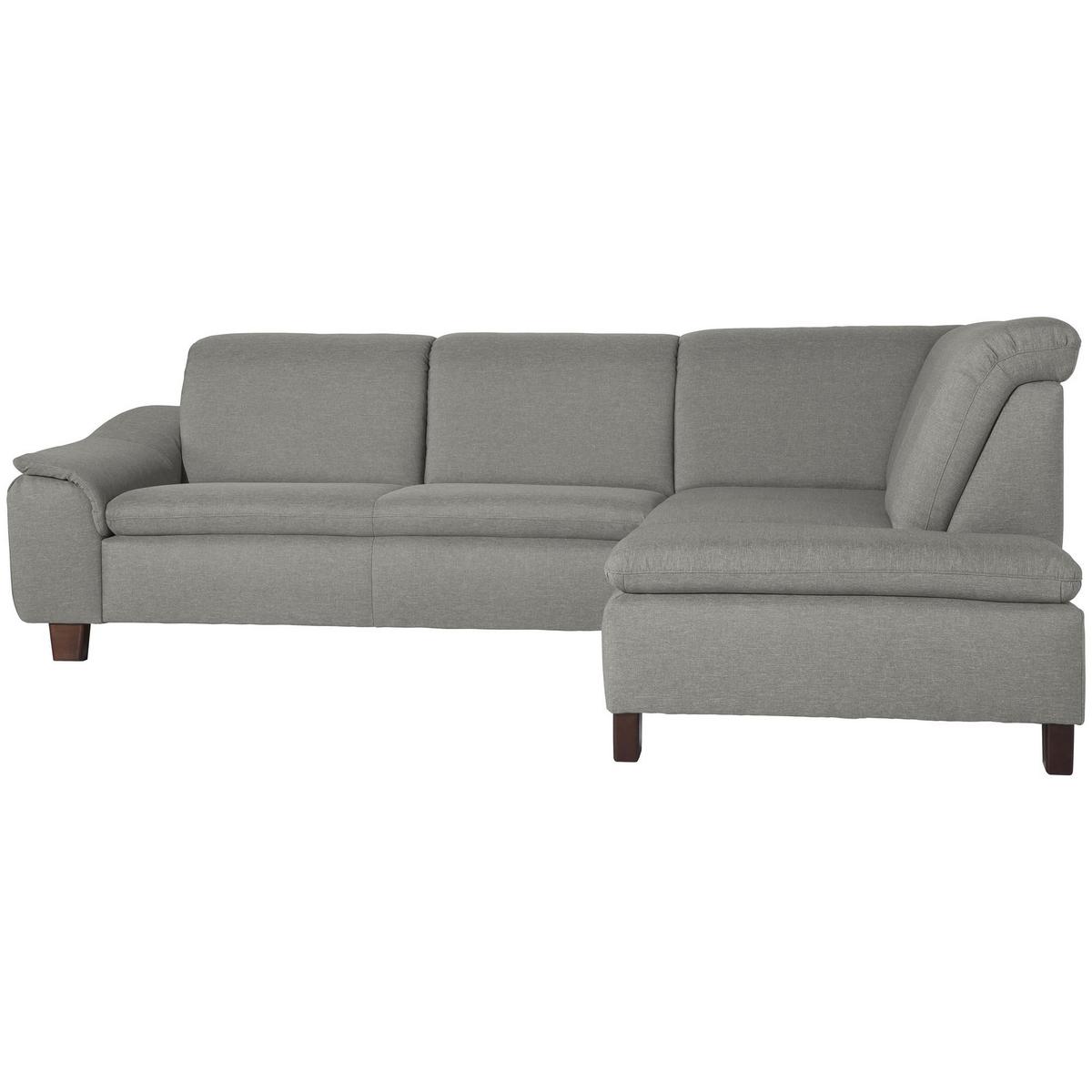 ECKSOFA mit Ottomane rechts Kaylil Flachgewebe hellgrau - Hellgrau, Kunststoff (187/247cm) - 58aufmkessel