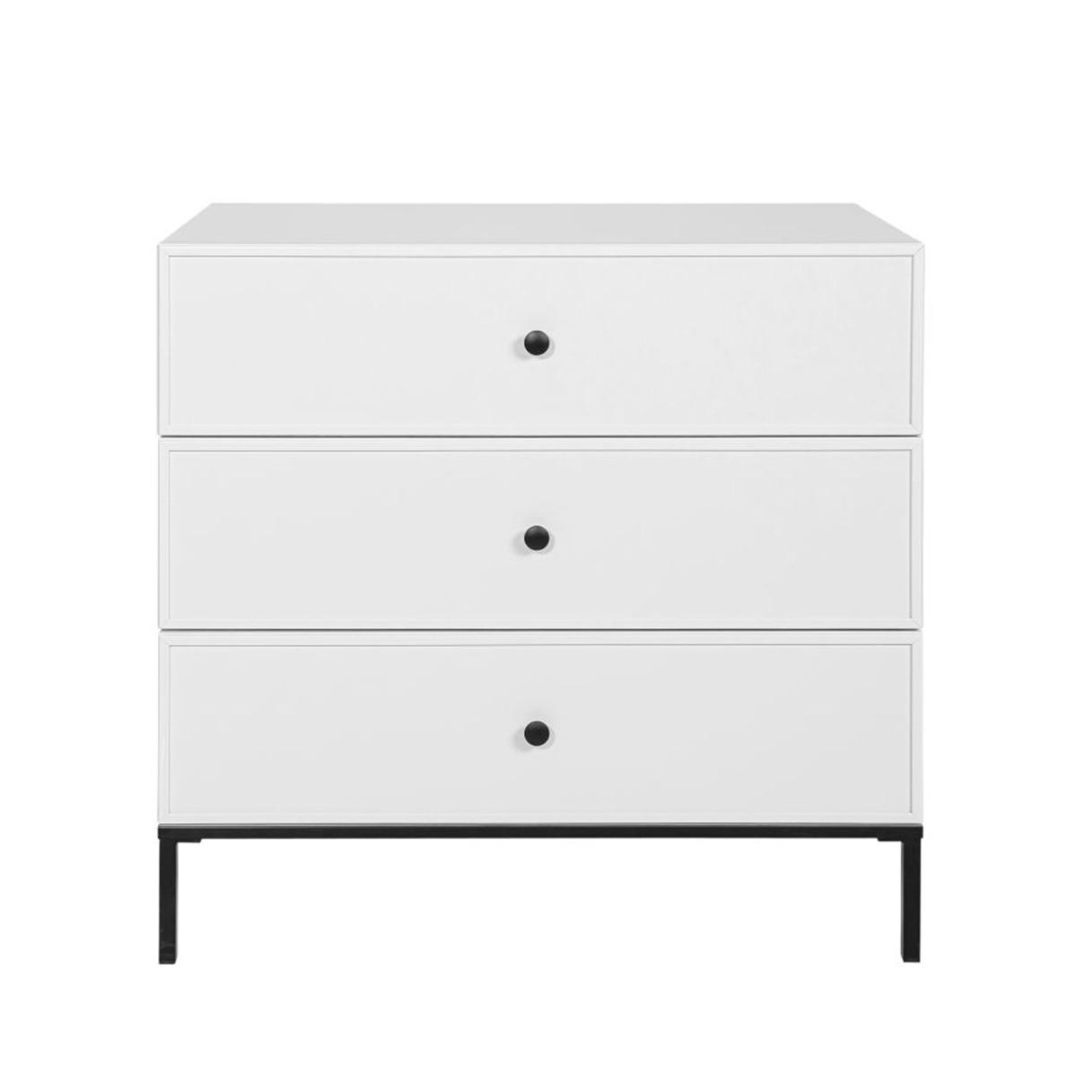 KINDERKOMMODE Lumi Weiß und Schwarz - Weiß, Holzwerkstoff (90/86.5/50cm) - Petits-meubles