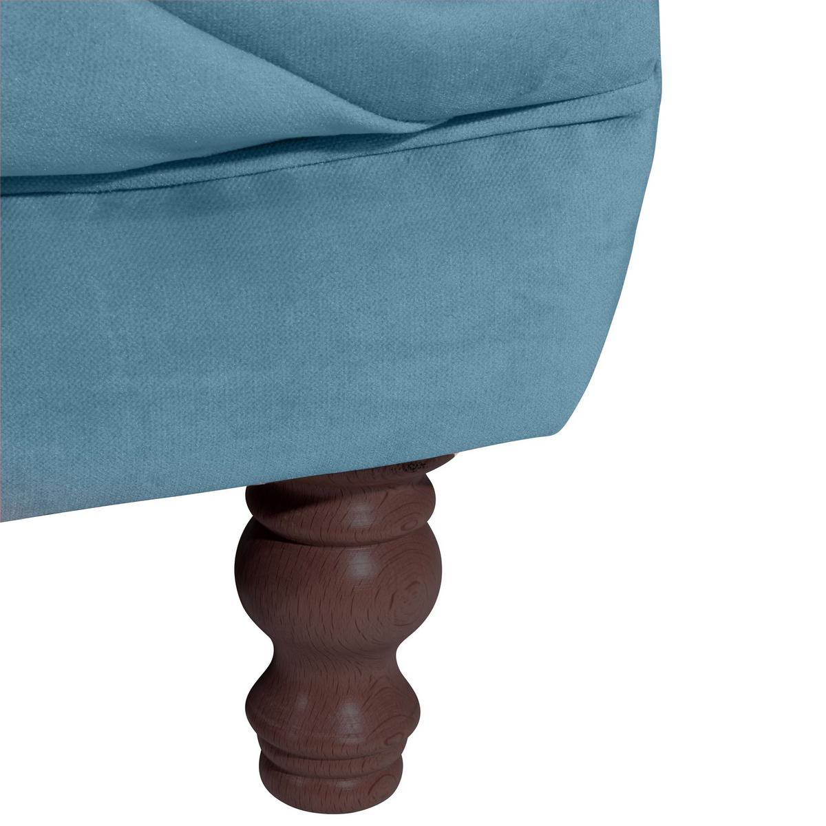 CHESTERFIELD Sofa 3-Sitzer Kaylin Samtvelours petrol - Petrol, Kunststoff (253/80/100cm) - 58aufmkessel