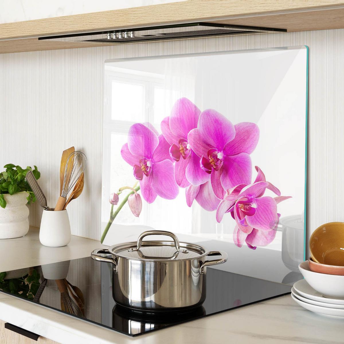 GLASPLATTE 60x52 cm Rosa Orchidee - Pink, Glas (60/0.4/52cm) - TULUP