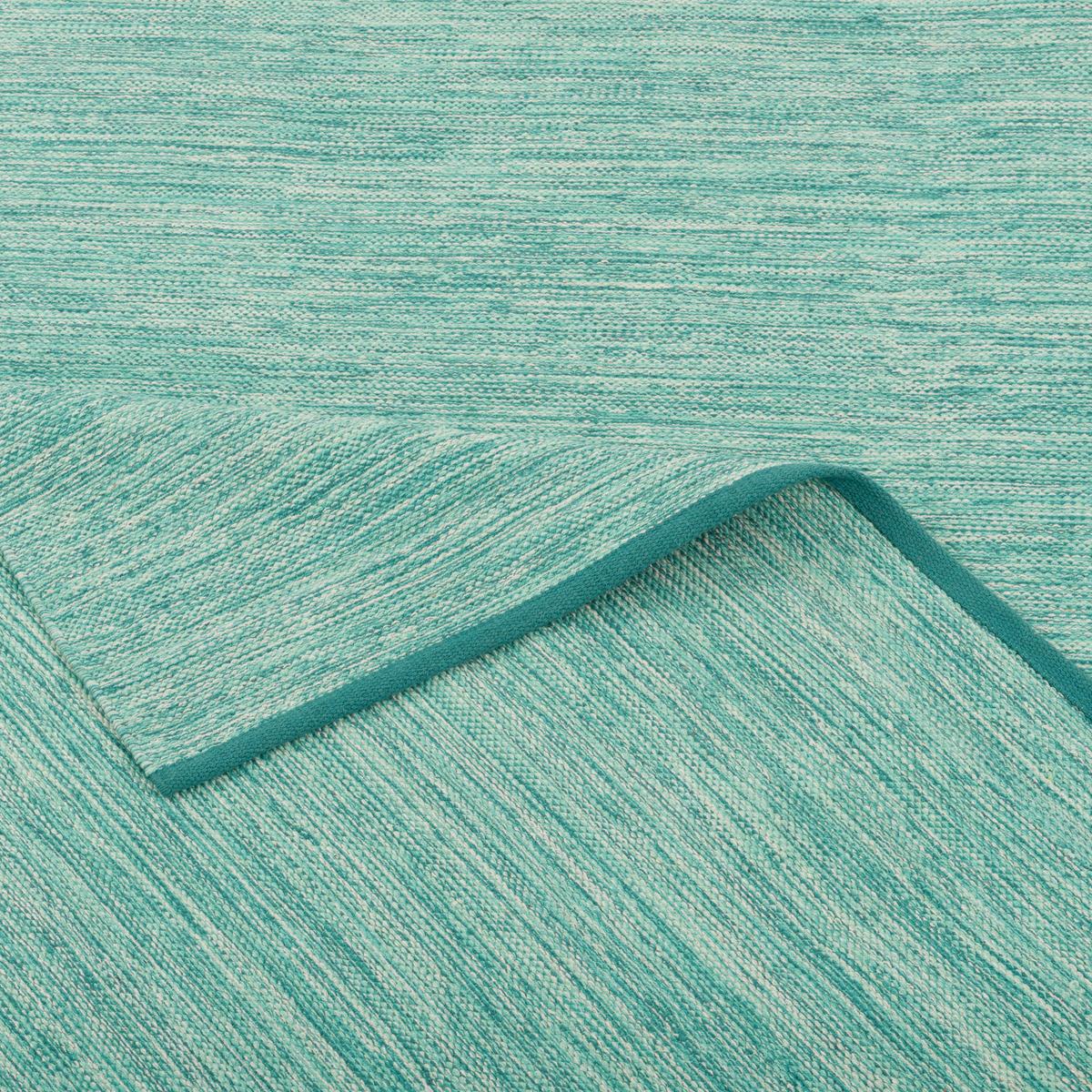 BAUMWOLLE NATUR KELIM TEPPICH EASY MELIERT - Türkis, Textil (70/140cm) - Pergamon