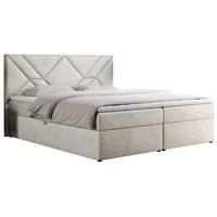 BOXBETT NEOMI 160/200 - Beige Velvet - H4 - Visco - Beige, Holz/Textil (160/200cm)