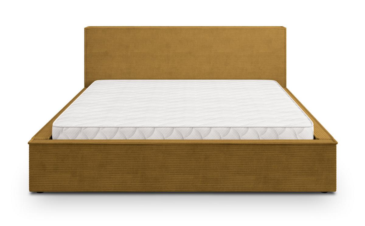 POLSTERBETT CELORA P 200x200 cm mit Bettkästen - Gelb - Gelb, Holz/Textil - MASSENO