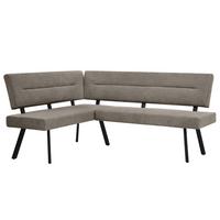 ECKBANK Zerra 192x153 cm, mit Metallbeinen, Curio-Stoff, Braun - Schwarz/Braun, Metall (192/153cm) - Beautysofa