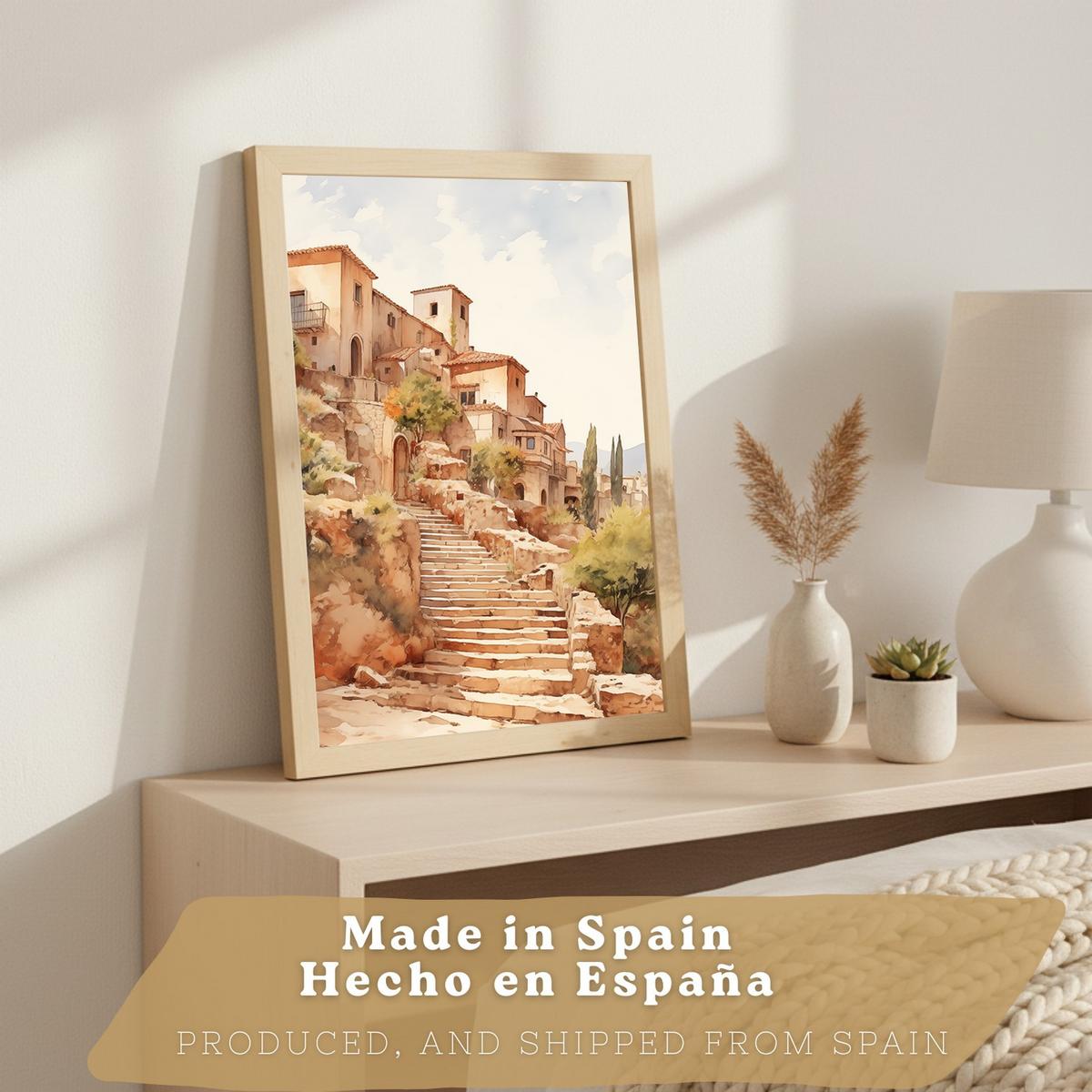 POSTER 3er Bilder-Set Wandbilder Landhaus Braun modern Wohnzimmer Deko, Schlafzimmer, Küche, Badezimmer Leichter Holzrahmen A3 - Beige, Papier (29.7/1/42cm) - Nacnic
