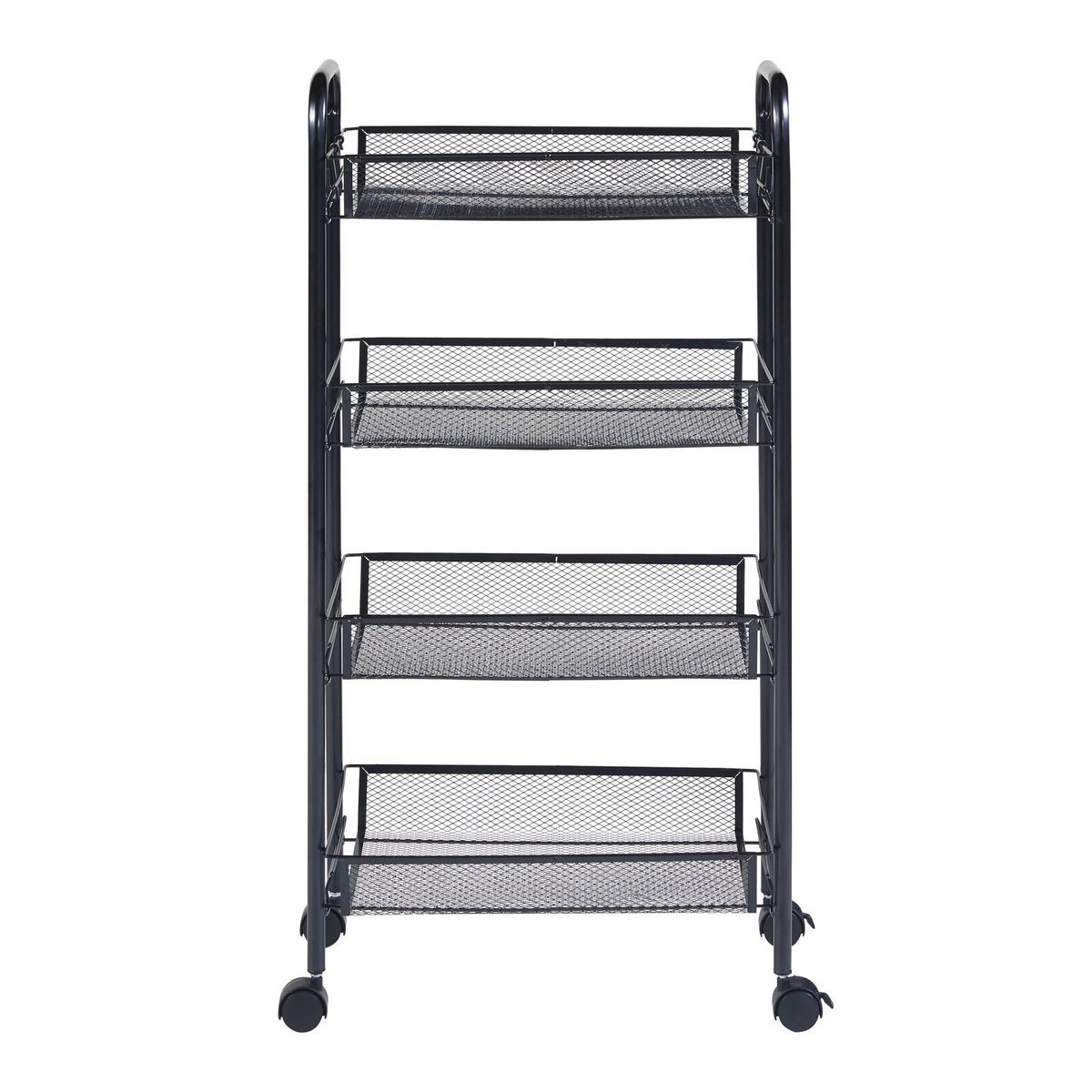 ROLLWAGEN Tromsø - Schwarz, Metall (44/83/26cm) - [en.casa]