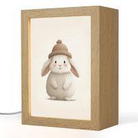 NACHTTISCHLAMPE Kaninchen - Hut - Ohren - Beige 15x20 cm - Creme, Holzwerkstoff (8/15/20cm) - OnlyWow