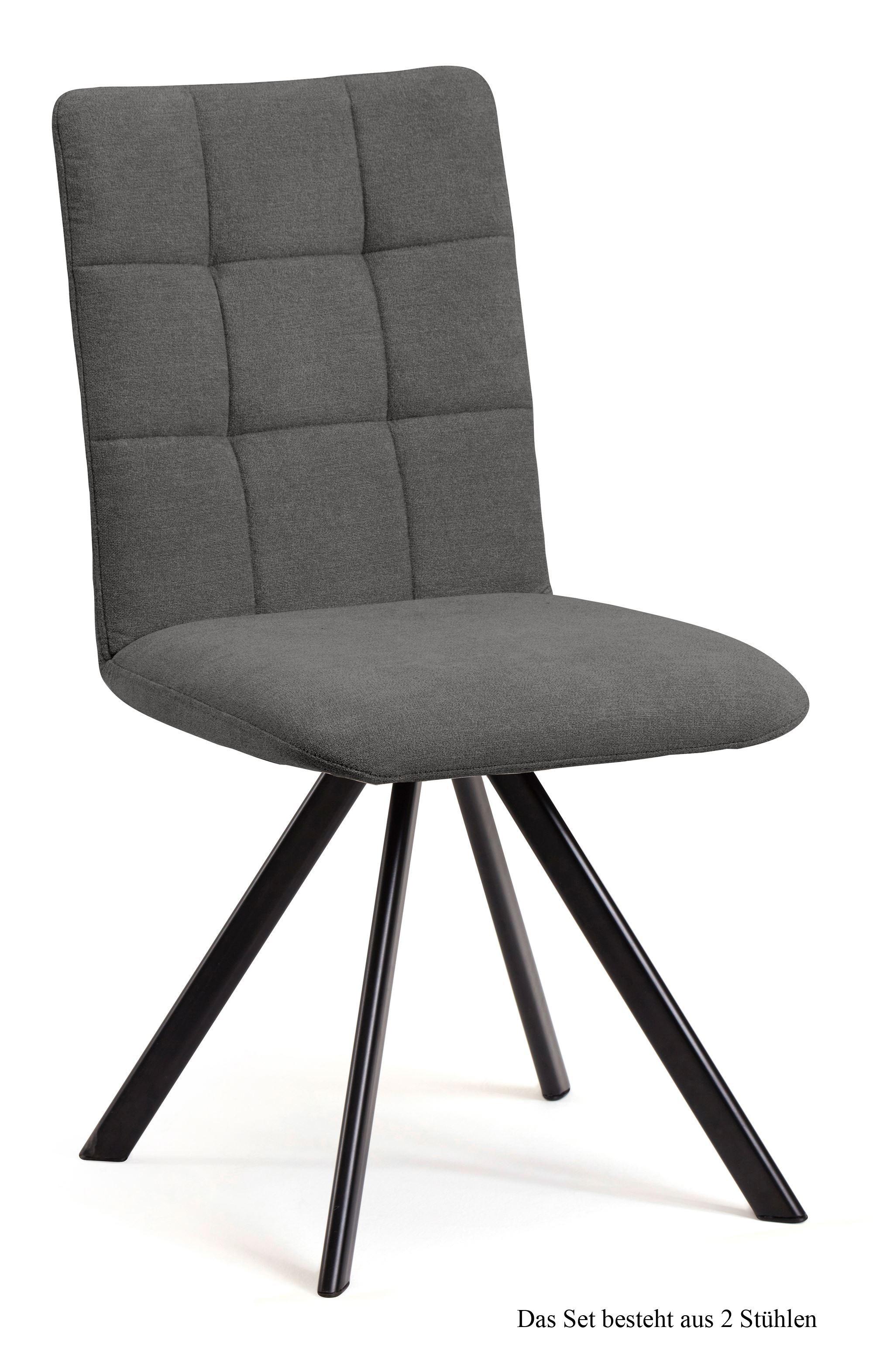 ESSZIMMERSTUHL (2er-Set) Dayla 47x91x60 Schwarz/Grau - Schwarz/Grau, Kunststoff (60/91/47cm) - 58aufmkessel