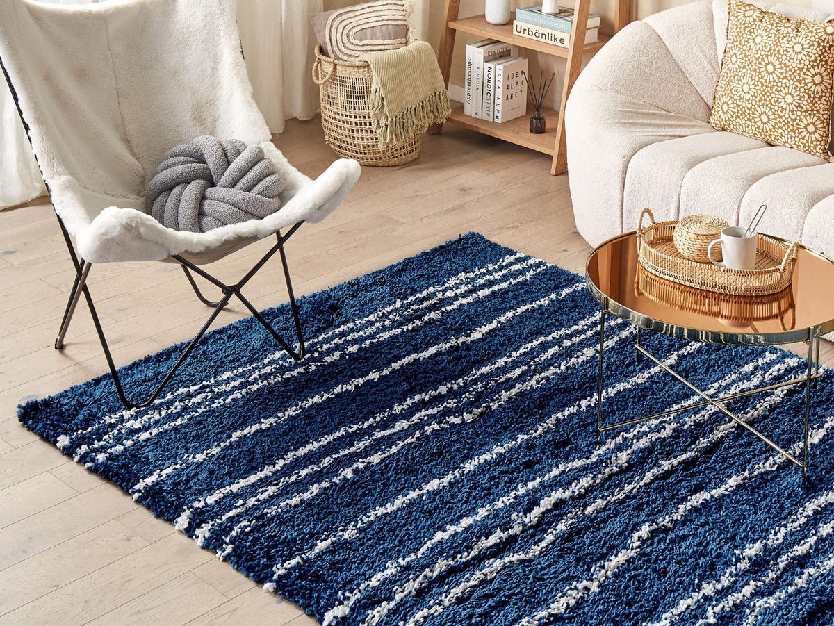 SHAGGY-TEPPICH Tashir 300/200 cm - Blau, Kunststoff (200/300cm) - Beliani