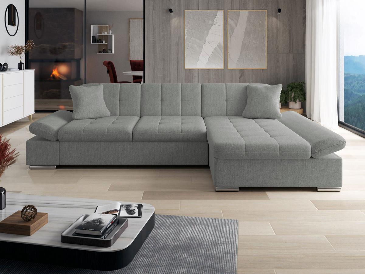 ECKSOFA Malwi, Seite: Rechts - Alufarben, Holz/Textil (278/161cm) - MIRJAN24